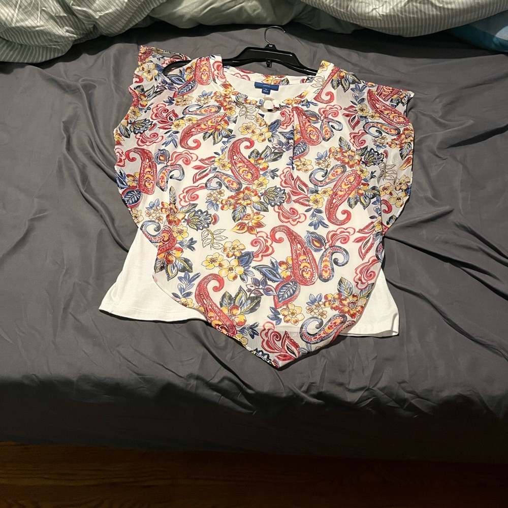 Rafaella Multicolor Floral Paisley Blouse